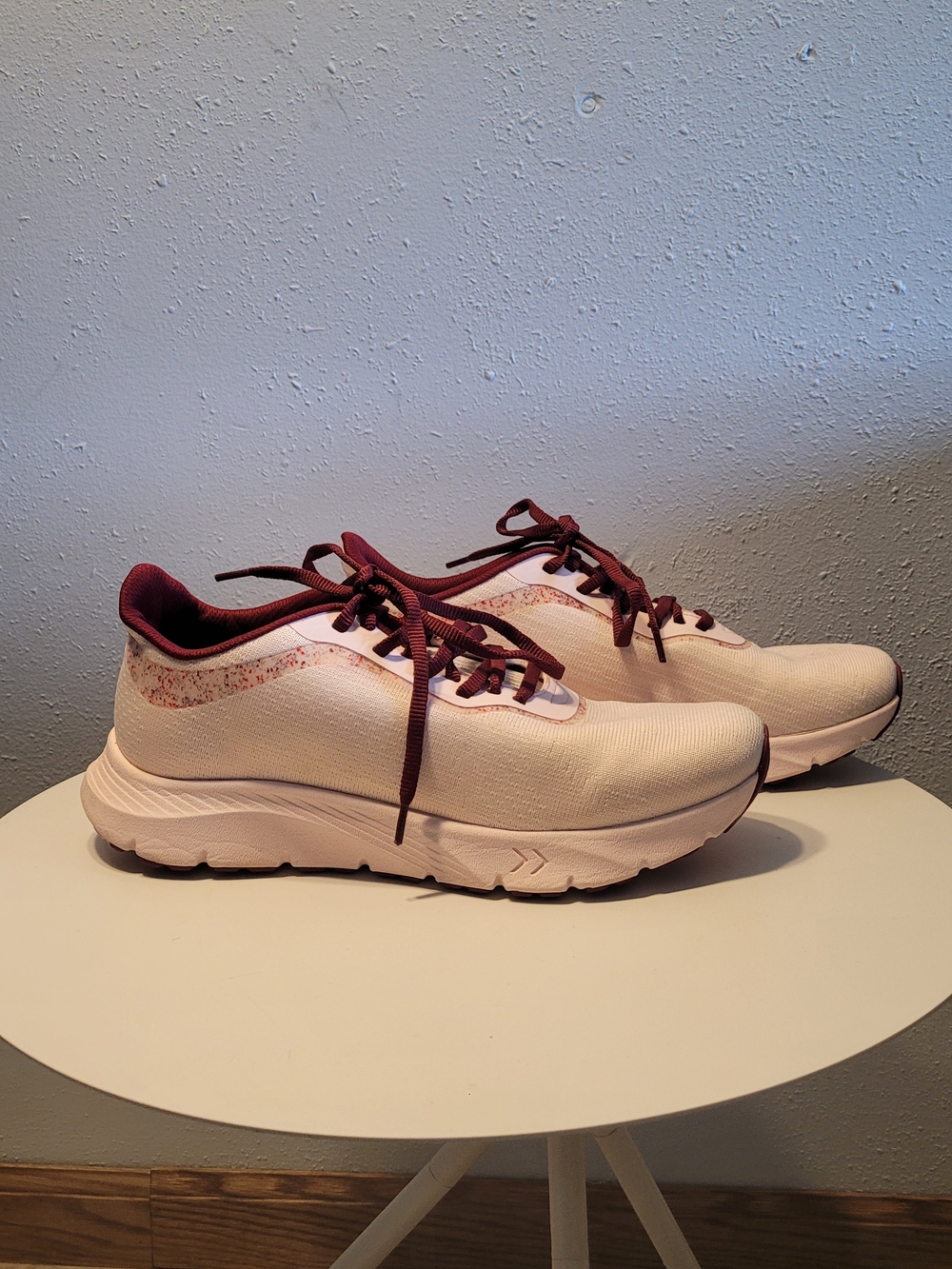 Algeria Women's Blush Pink Athletic Sneakers with Burgundy Accents